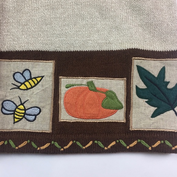 Karen Scott Knit Vest Embroidered Fall Brown Sm - Picture 4 of 7